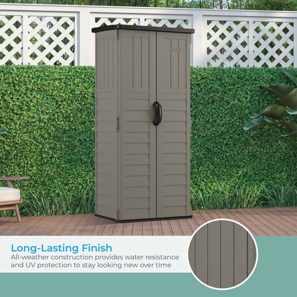 Suncast Outdoor Vanilla Suncast 2 ft. 8.25 in. W x 2 ft. 1.50 in. D